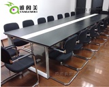 北京办公家具带线盒钢架会议桌木质板式开会长条桌