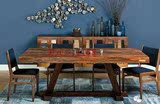 美式乡村复古长方桌田园小户型餐桌现代做旧实木餐桌椅简约餐厅