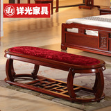 新款特价包邮现代简约中式换鞋凳榆木长凳古典实木软垫床尾凳正品