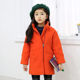 韩国童装女童外套长袖2016秋装 儿童开衫毛呢外套中长款 一件代发