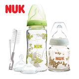 NUK新生婴儿宽口径玻璃奶瓶120ml/240ml/2个装奶嘴/奶瓶刷4件套装