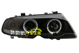 秀山 宝马3系E46大灯总成氙气大灯(98-01双门）LED天使眼款大灯