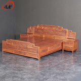 榆木床明清古典仿古家具中式实木床古床双人床2米床雕花硬板床