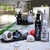 黑白小树陶瓷调味罐12件套装欧式厨房用品调料盒调味瓶盐罐