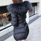 2015冬装新款超大毛领加厚棉袄中长款修身显瘦保暖羽绒棉衣女外套