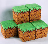 我的世界TNT抱枕草方块 Minecraft游戏周边立方体草坪毛绒玩具