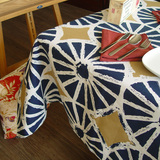 现代时尚欧式厚纯棉桌布抽象几何图案布艺茶几布可定制