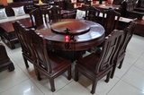 东阳红木餐桌非洲酸枝木光板餐桌椅组合实木仿古精雕圆台厂家直销