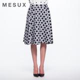 MESUX/米岫 2016新品波点提花A型长半裙MDMUS308
