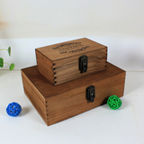 包邮带锁收纳盒实木zakka欧式桌面大号木盒子复古储物做旧箱子