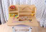 装组合儿童学习桌椅可升降小学生书桌儿童办公桌实木学习桌组装套