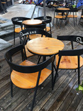 美式咖啡厅桌椅 酒吧西餐厅奶茶店桌椅组合户外阳台小圆桌餐座椅