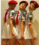 2016 迷彩演出服 迷彩裙 迷彩军装 演出服装 舞台表演服装 女兵服
