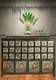西藏彩绘24屉4门储物柜 佛柜 玄关药柜 斗柜 门厅柜藏式手绘家具