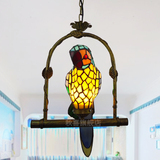 秋喜彩色玻璃蒂凡尼阳台吊灯过道玄关走廊吧入户花园门厅鹦鹉吊灯