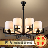 中式布艺吊灯简易茶楼圆形新款灯具餐厅灯客厅工程定做后现代装饰