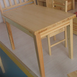 大连全实木松木餐桌椅子组合可伸缩折叠一桌四椅住宅家具特价订制