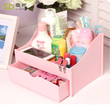 桑代桌面大号化妆品收纳盒韩国塑料创意抽屉式梳妆台护肤品整理盒