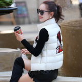 2015秋冬新款女士韩版修身大码加厚保暖短款马夹背心棉马甲外套潮