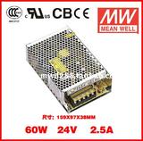 24V2.5A明纬开关电源60W 24V开关电源AC-DC数控电源PLC自控电源