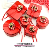 马口铁喜糖盒子创意欧式结婚礼盒红色圆形中国风喜糖铁盒批发大号