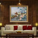 纯手绘高档油画欧式风格装饰画有框油画卧室客厅别墅玄关挂画花鸟