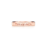美国正品代购 Tiffany蒂芙尼 18K玫瑰金 雕刻 戒指婚戒对戒 3mm