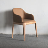 北欧宜家实木餐椅 美式皮艺咖啡椅 设计师酒店高档椅书房办公椅