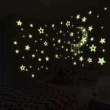 夜光贴荧光发光贴画卧室橱窗玻璃贴膜装饰儿童房墙顶贴纸星星月亮