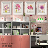 谁家 粉红花园 美式壁画挂画有框画客厅沙发装饰画 卧室餐厅书房