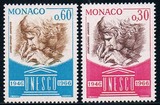 MN0130摩纳哥1966联合国教科文组织20年雕刻版邮票2全新0812