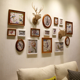 美式实木照片墙 欧式客厅墙面相框墙 地中海相片墙相框创意15包邮