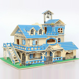 diy小屋女孩玩具手工制作拼装玩具房屋模型14岁以上木头房子别墅