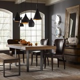 美式复古实木铁艺餐桌椅组合会议办公桌酒吧咖啡厅桌椅长方形定制