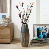 欧式陶瓷落地花瓶客厅电视柜大摆件新房装饰仿真花套装60 80cm