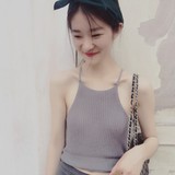 2016夏装新韩国针织打底小吊带短款粗毛线毛衣修身显瘦性感背心女