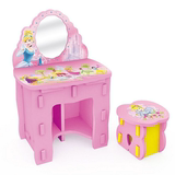 迪士尼正品EVA儿童化妆台女孩公主梳妆台儿童家具桌椅套装包邮