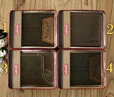 美国品牌 levis李维斯 专柜正品铁盒男士 皮革短款钱包皮夹1344