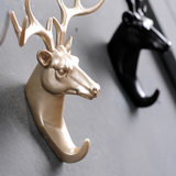 美式鹿头动物装饰挂钩创意个性壁挂玄关门口钥匙衣帽钩复古服装店