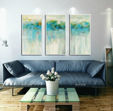 三联有框画 现代抽象油画 酒店大幅油画定制 客厅沙发背景墙挂画