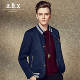 abx男装秋冬季薄款潮男夹克外套男 韩版青年男士时尚棒球服夹克衫