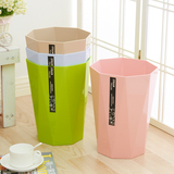 稻草屋/八边形垃圾桶 无盖收纳桶加厚 家用厨房卫生间塑料垃圾桶