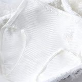 外贸日本原单女士100%纯棉舒适中高腰绣花蕾丝三角裤女白色内裤