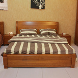 特价水曲柳床 1.8米1.5米松木床 全实木床 双人气压高箱储物床
