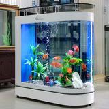 鱼造景缸水族箱欧式屏风生态免换水玻璃金鱼缸1米1.3米1.6
