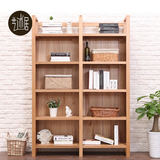 白橡木书房家具组合书柜开放书柜置物架 博物架日式实木书柜书架