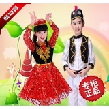 新款儿童演出服新疆舞蹈服装少数民族回族表演服饰男女童维吾尔族