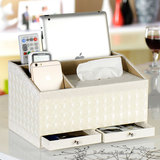多功能餐巾抽纸创意皮质客厅手机遥控器桌面茶几收纳盒皮革纸巾盒