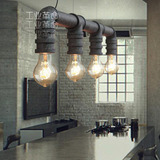 包邮loft美式复古创意餐厅灯欧式酒吧咖啡厅工业风铁锈色水管吊灯