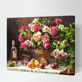 千色魔方diy数字油画 风景花卉中式大幅客厅手绘装饰画 玫瑰之约